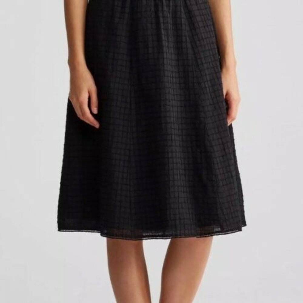 EILEEN FISHER Textured A-Line Cotton Skirt Size PP